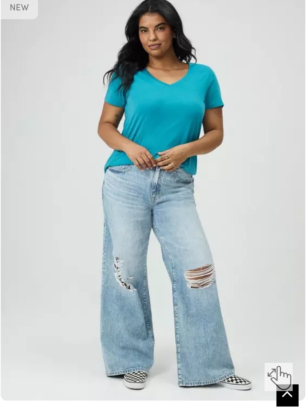 TORRID Wide Leg Ripped Mineral Washed Jeans Size 30 Regular